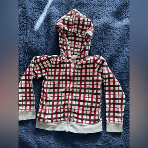 Size 10 Monica and Andy lightweight zipper hoody in Christmas colors.  Checked.